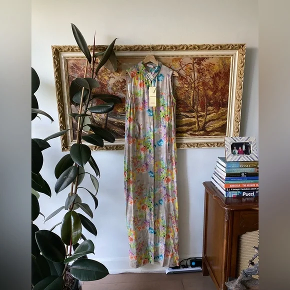 NWT MATTHEW WILLIAMSON SILK MAXI DRESS - Picture 3 of 9